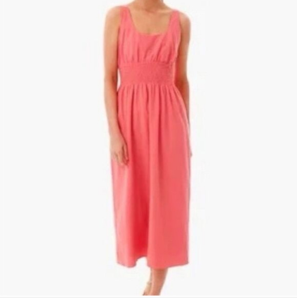 M Pomander Place Tuckernuck Coral Smocked Waist Maxi Dress